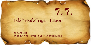 Tárkányi Tibor névjegykártya