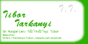 tibor tarkanyi business card